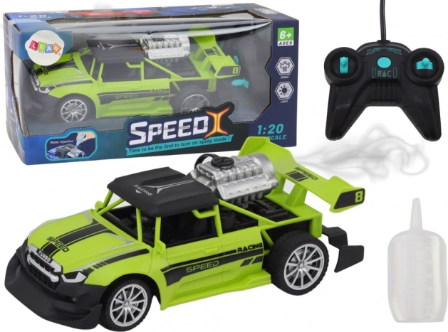 RC raceauto 1:20 met verlichting en rookeffect – groen
