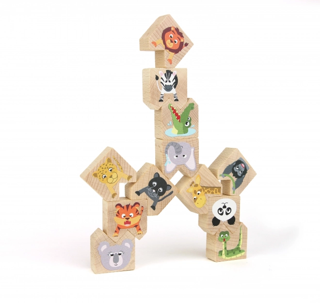 Houten balansspel wilde dieren