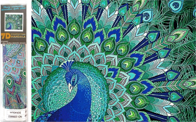 7D diamant schilderen pauwenmagie 30 × 30 cm