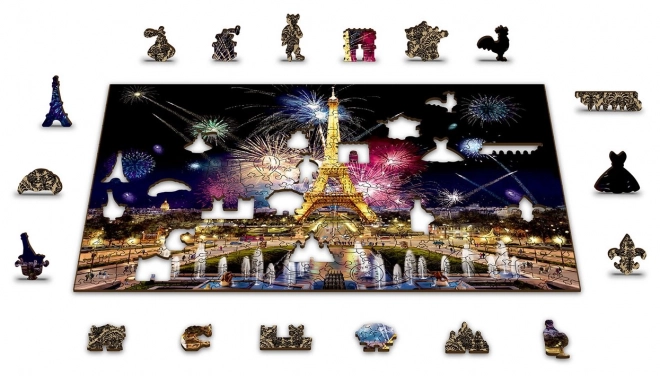 Houten puzzel Nacht Parijs