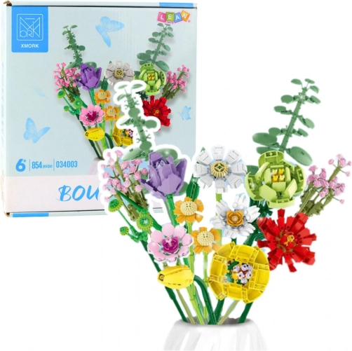 Constructieset – decoratieve bloemenboeket, 854 stukjes