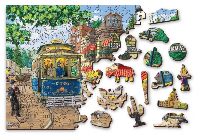 Houten puzzel Victoriaanse straat 2-in-1