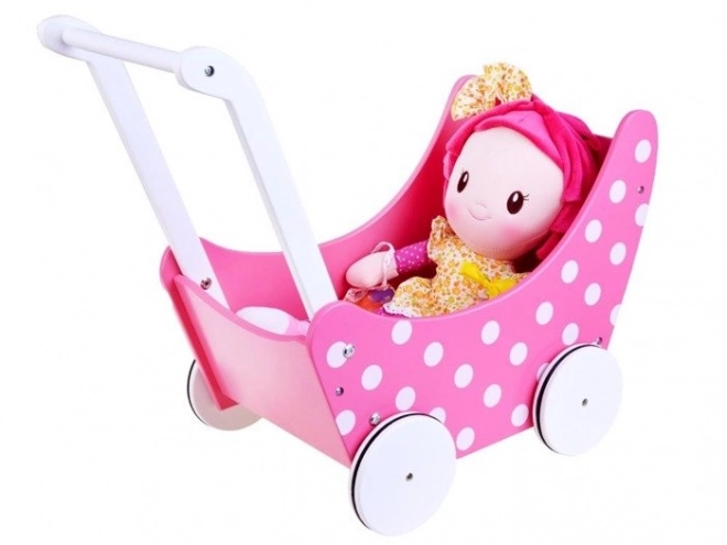 Wooden Doll Stroller Retro Style