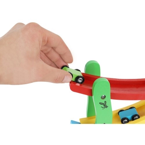 Kruzzel 9349 kleurrijke racebaan 4 autootjes