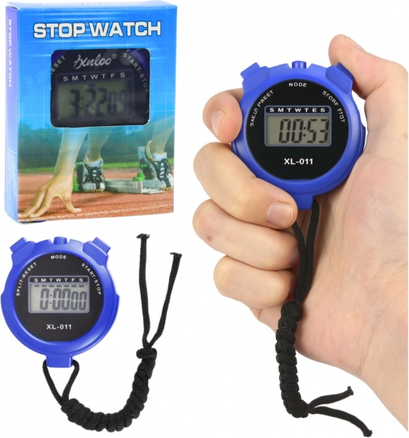 Chronomètre sportif électronique LCD bleu