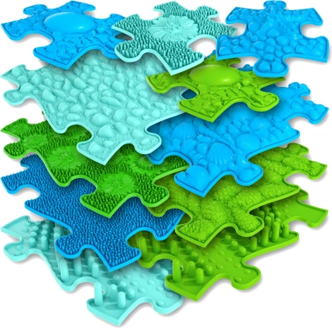 Orthopedische sensorische mat Woopie blauw/groen