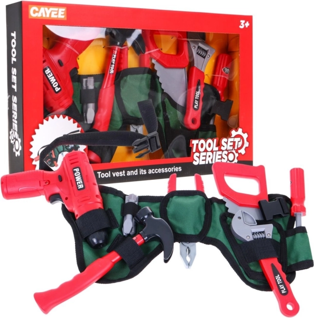 Ceinture à outils pour enfants avec ensemble d’outils et perceuse interactive, réglable, 3+