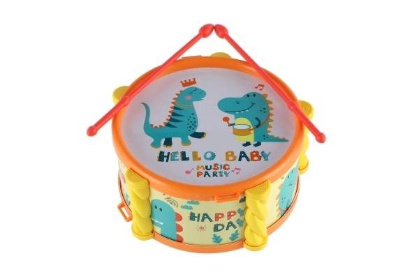 Muziekinstrumenten/set kunststof 5 stuks in doos 2 kleuren in zak 27,5x28cm 3m+