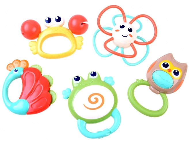 Set gekleurde rammelaars Dieren