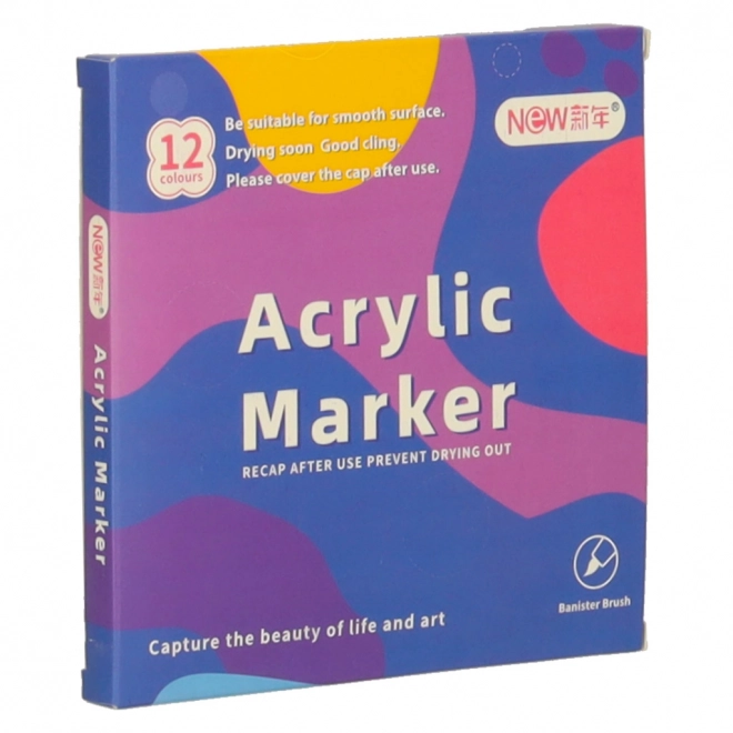 Marqueurs Acryliques Imperméables pour Tissus et Pierres DIY 12 pcs