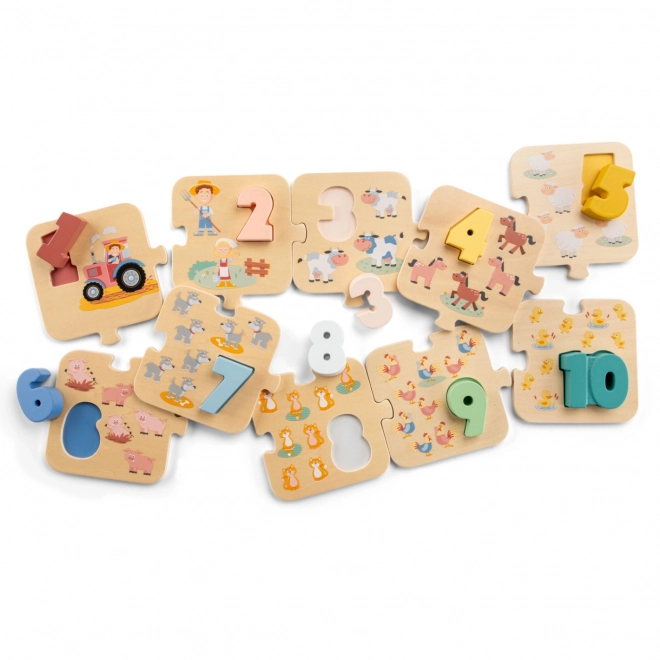 Puzzle Lernen wir Ziffern Bauernhof
