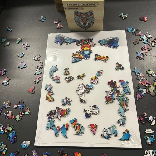 Houten puzzel Kruzzel Wolf