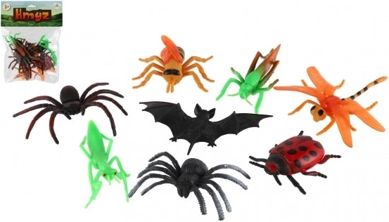 Set of Plastic Insects, 8 pcs (7–12 cm) in a Bag