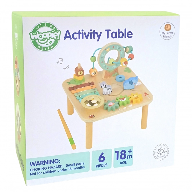 Table d'apprentissage en bois avec labyrinthe musical 5 en 1
