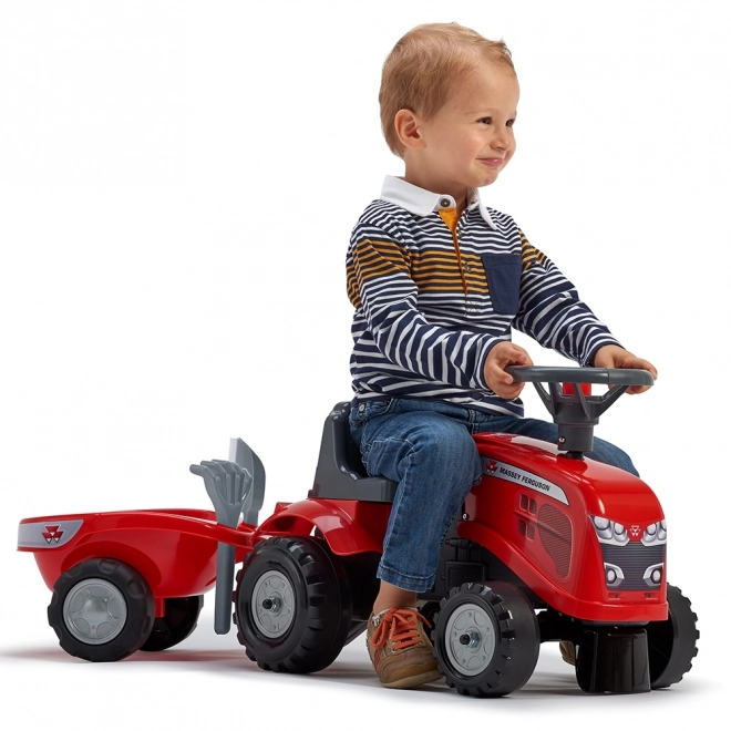 Looptractor Massey Ferguson rood met stuur en kar