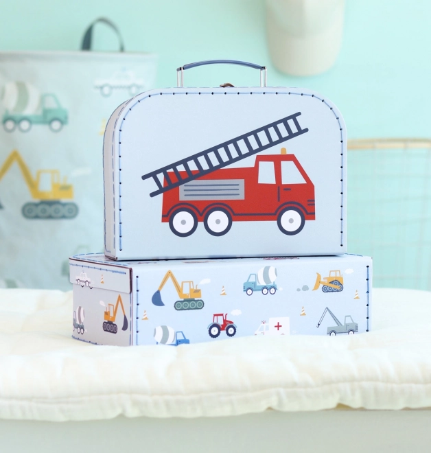 A Little Lovely Company Set of two cardboard cases – Vehicles