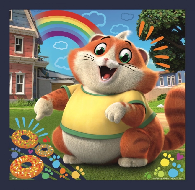 Trefl Kinderpuzzle Set: Katzenfreunde 3-in-1