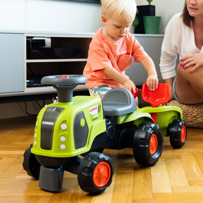 Tracteur enfant Falk Claas 470 Arion vert avec remorque et ensemble pour le sable