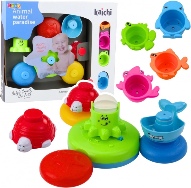 Interactief badspeelgoed met fontein voor kinderen