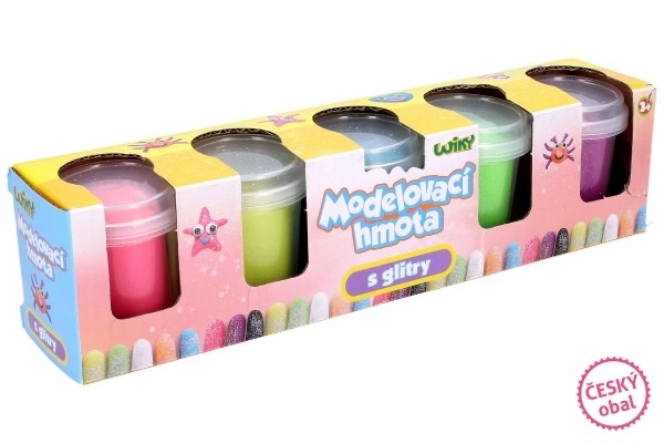 Modelleermassa met glitter, 5 x 56g - Tsjechische verpakking