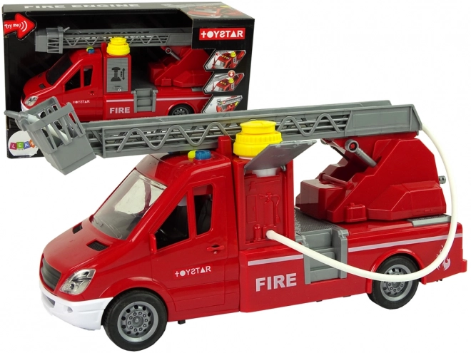 rode TOYSTAR brandweerauto met water, geluiden en lichten