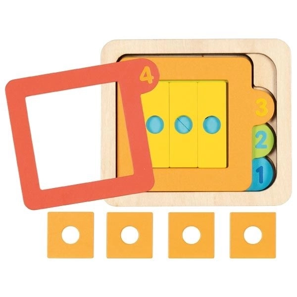 GOKI mehrlagiges Puzzlespiel Formen und Zählen