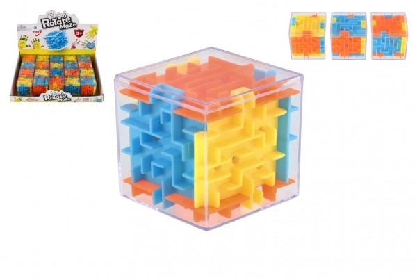 Kubus puzzel met knikker 4x4x4 plastic 20 stuks in doos
