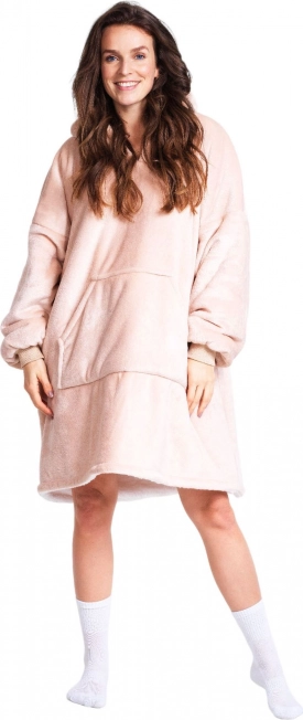 Cozy Noxxiez CH357 Beige - couverture sweat à capuche chaude pour ados et adultes