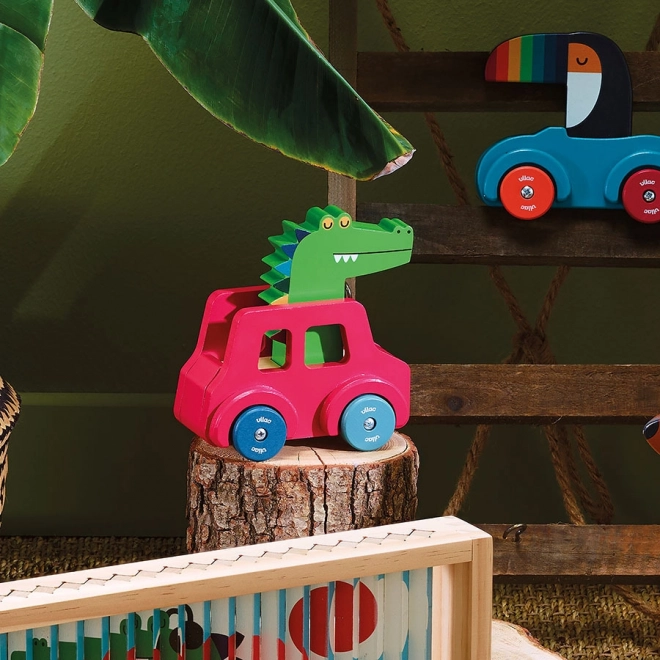 Vilac Wooden Toy Car with Horn Crocodile