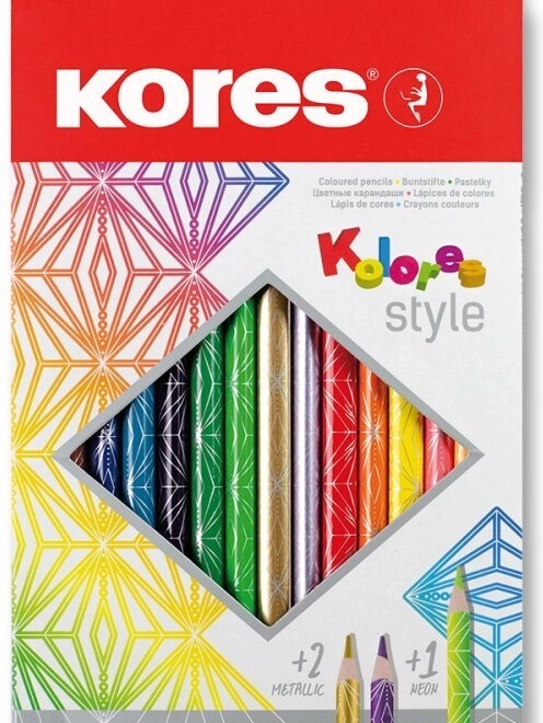 Crayons de couleur triangulaires Kolores Style 15 pcs