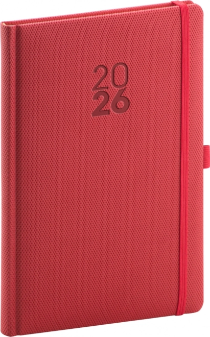 Agenda hebdomadaire Diamante 2026 rouge
