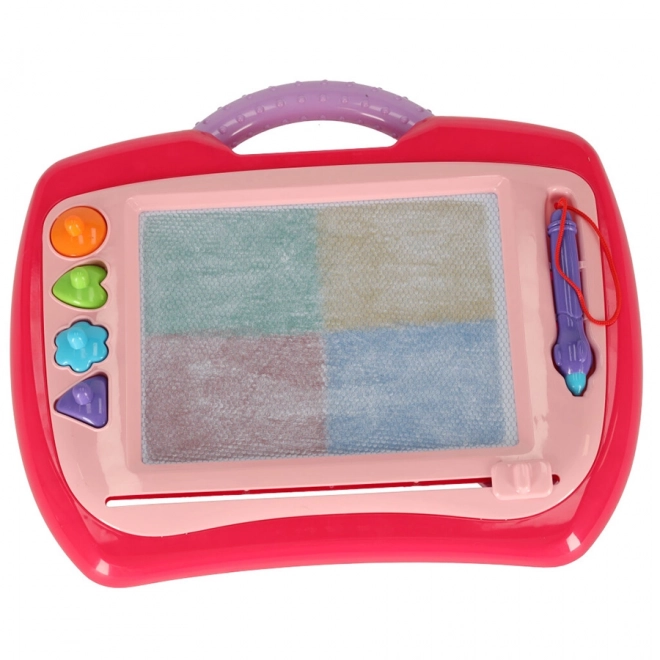 Magnetische Zeichentafel für Kinder mit Stempeln rosa XL