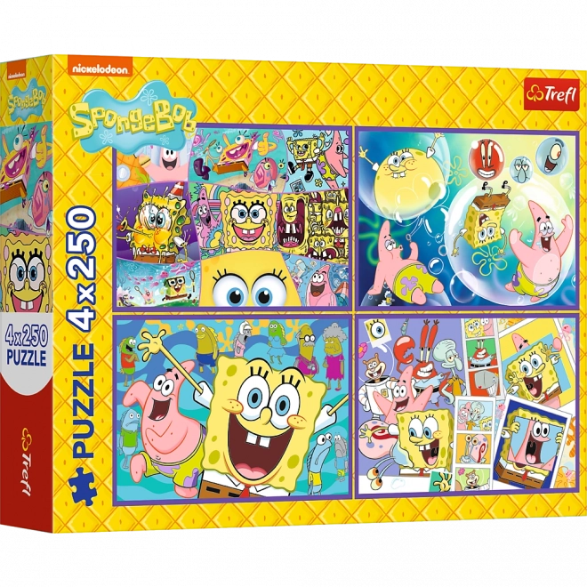 Puzzel 4x250 Gekke Wereld van SpongeBob