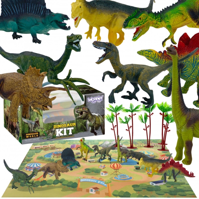 Dinosaur Figures Set with Mat and Carry Case