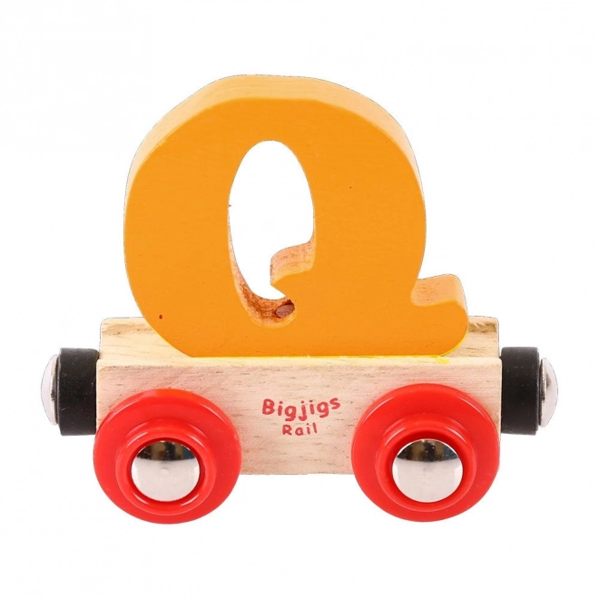 Houten wagon Bigjigs Rail met letter Q