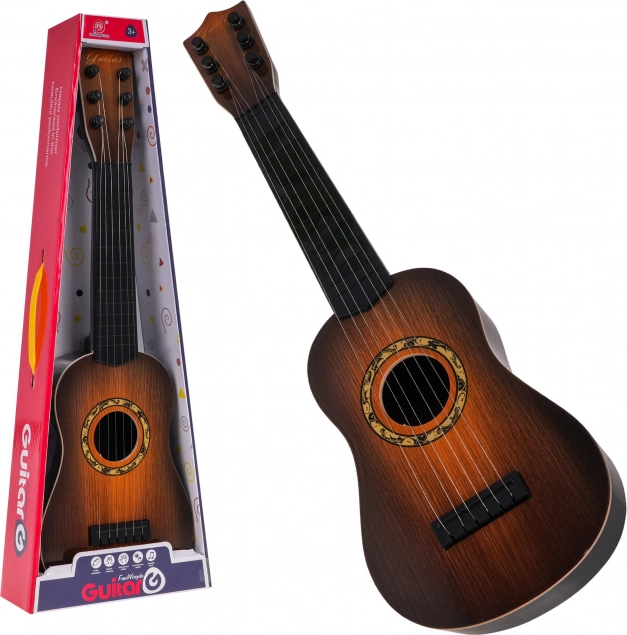 Guitare classique pour enfants 3+ avec 6 cordes métalliques – Marron foncé