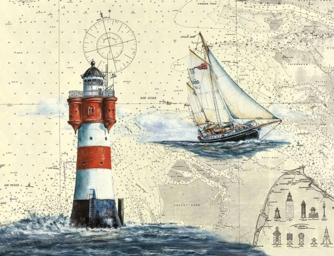 Puzzel 2000 stukjes – zeilschepen en vuurtoren RAVENSBURGER