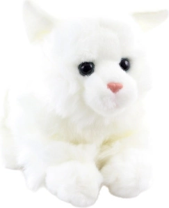 plush cat white lying 20 cm eco‑friendly