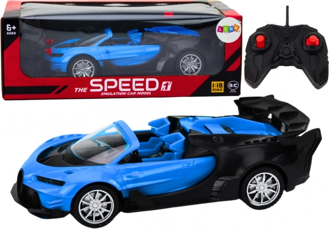 Radiografisch bestuurbare raceauto 1:18 blauw