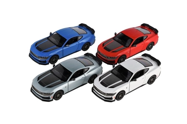 Auto Kinsmart 2024 Ford Mustang Dark Horse 1:38 metaal/kunststof 12,5cm 4 kleuren op trek-mechanisme 12st per doos