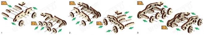 Houten 3D puzzel mini set sportauto's