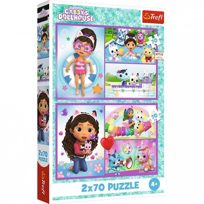 Puzzle Gabby La Maison Magique de Gabby 2-en-1, 2x70 pièces