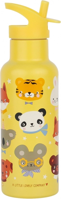 Stainless Steel Drinking Bottle Animal Friends 500 ml by A Little Lovely Company