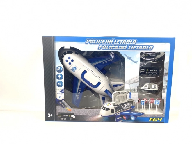 Police Plane with Cargo Space and 3 Cars
