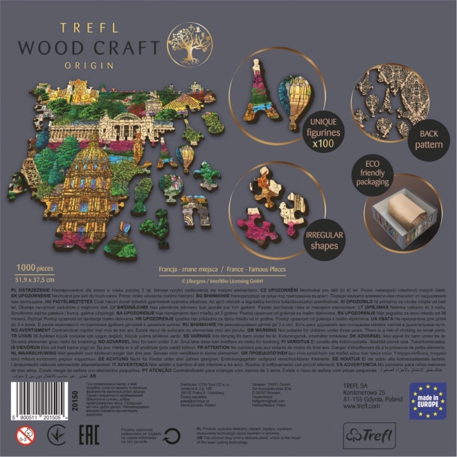 Wooden Puzzle TREFL Famous Places of France 1000 pieces