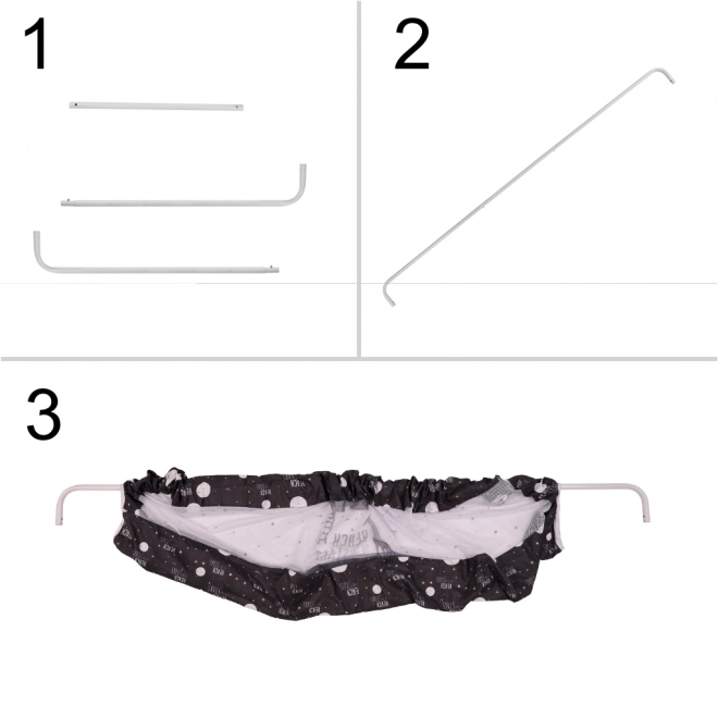 Bed Guardrail 200 cm Black