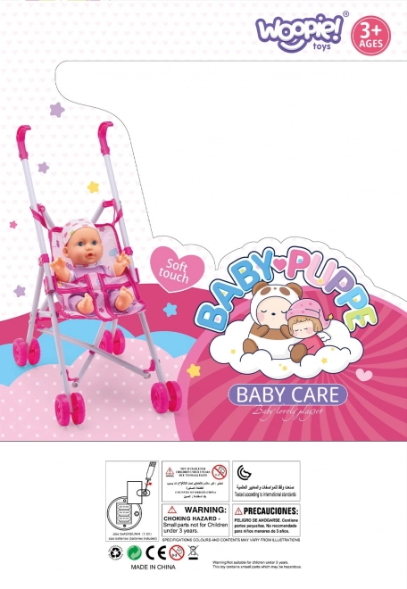 Erste Baby-Puppe mit Kinderwagen und Fütterset