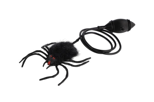 Springende spin pluche/plastiek 7cm in zak 14x19x3cm