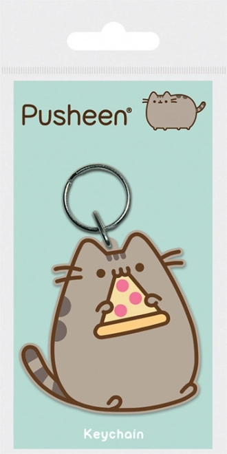 Pusheen sleutelhanger met pizza