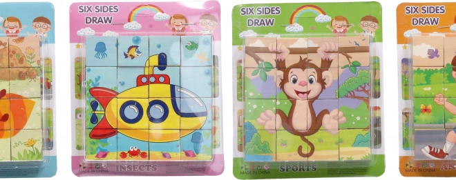 Wooden Picture Blocks 10x10 cm